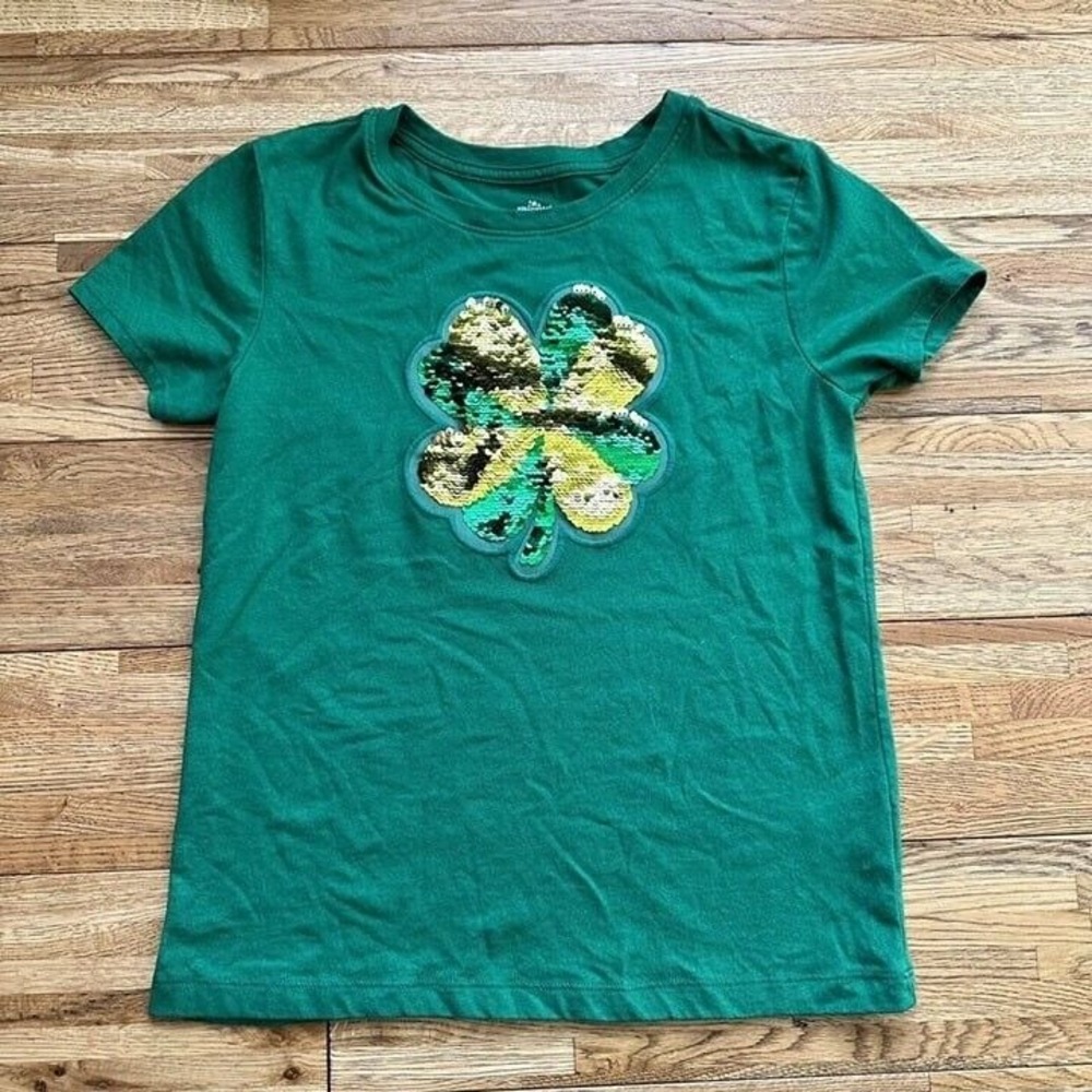 Way‎ To Celebrate Sequin Shamrock St Patrick's Day Shirt Size 10-12